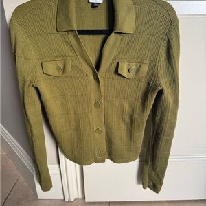 CAbi Olive Button-Up Women's Blazer